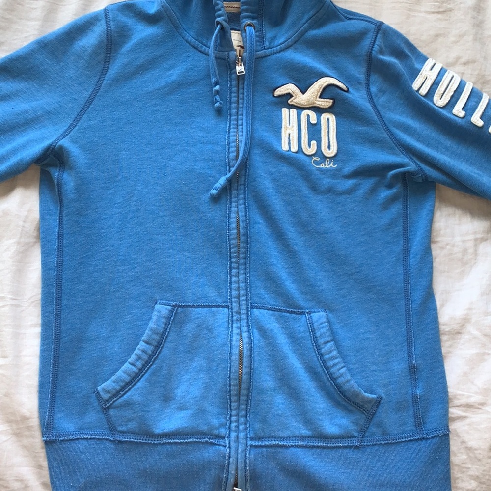 hollister double zipper hoodie